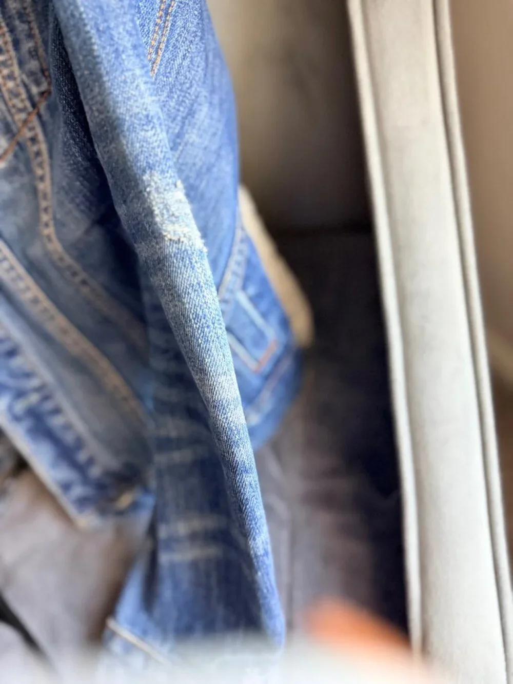 Abercrombie Kids Distressed Blue Denim Trucker Jacket - Size XL
